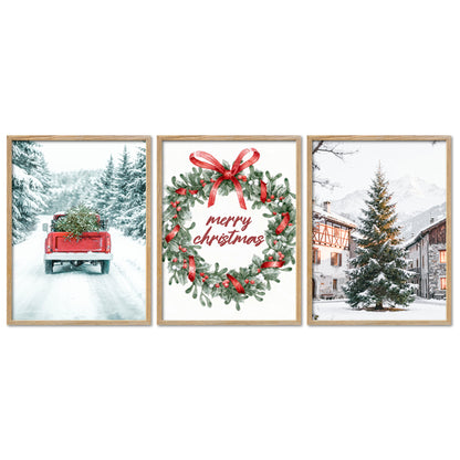 Poster Set Merry Christmas Bilderwand Wandbilder Weihnachten ARTFAVES