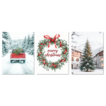 Poster Set Merry Christmas I mehrteilige Bilderwand I Wandbilder Weihnachten