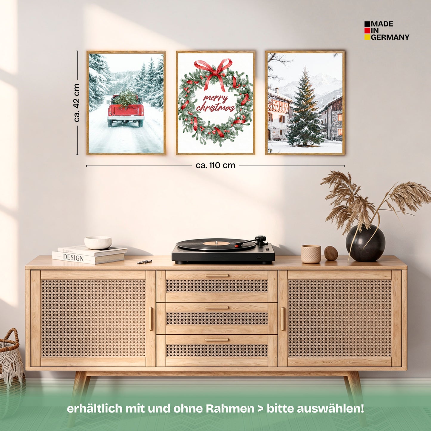Poster Set Merry Christmas Bilderwand Wandbilder Weihnachten ARTFAVES