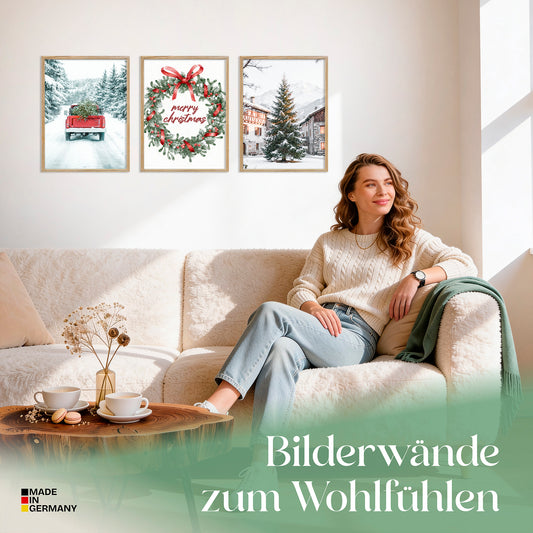 Poster Set Merry Christmas Bilderwand Wandbilder Weihnachten ARTFAVES