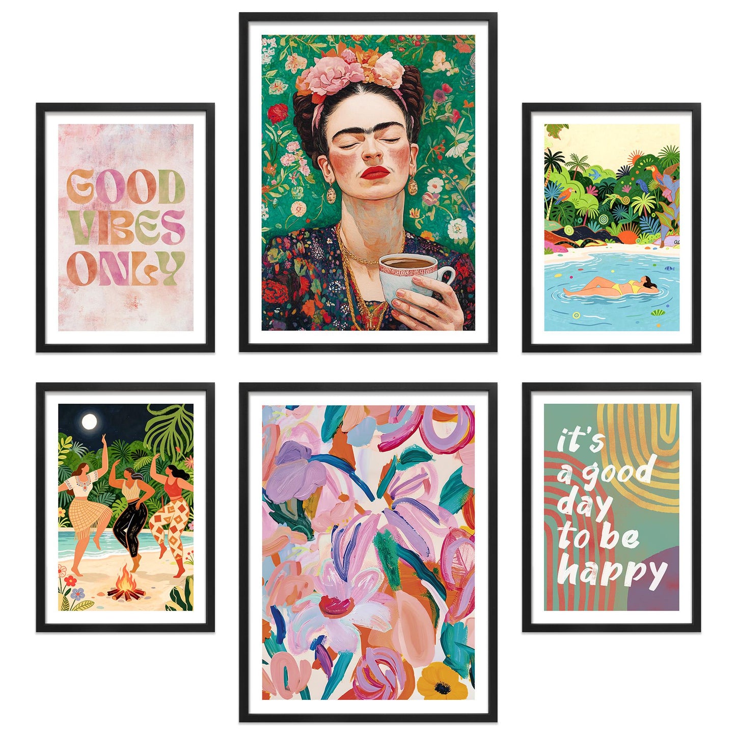 Poster Set Mixed Arts I mehrteilige Bilderwand I Wandbilder Abstrakte-Kunst