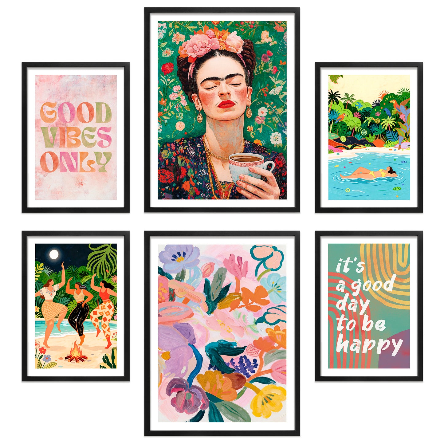 Poster Set Mixed Arts I mehrteilige Bilderwand I Wandbilder Abstrakte-Kunst