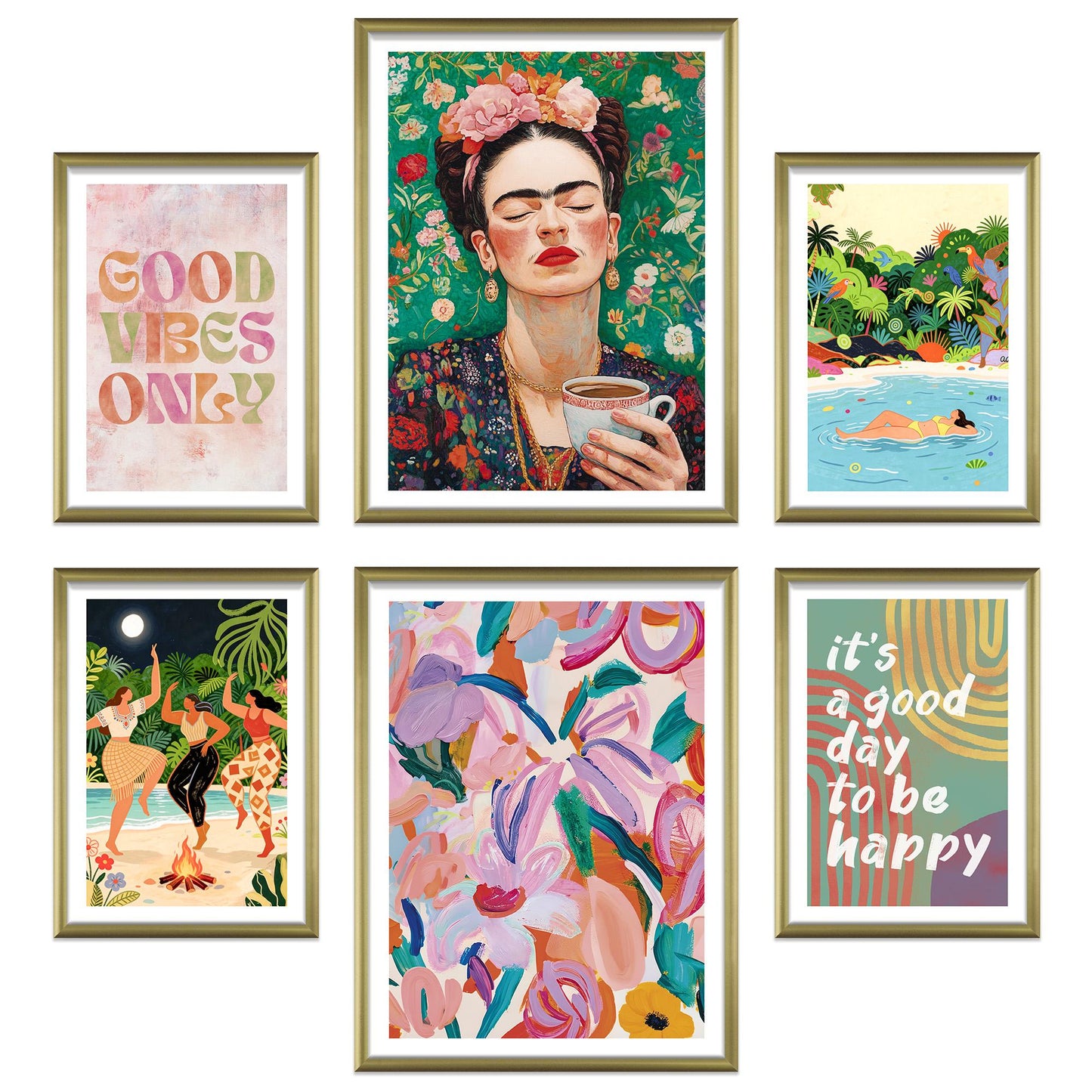 Poster Set Mixed Arts I mehrteilige Bilderwand I Wandbilder Abstrakte-Kunst