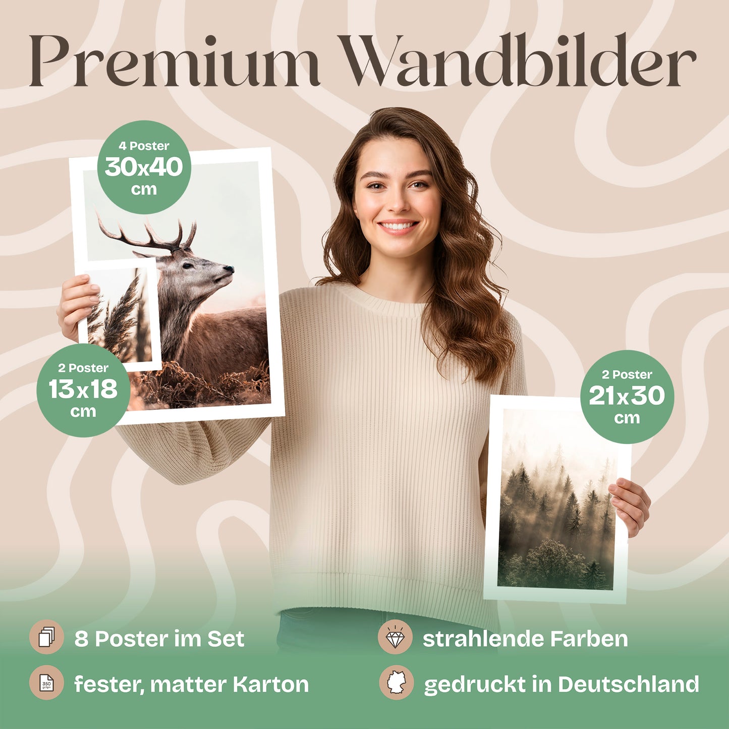 Poster Set Mysti River Bilderwand Wandbilder Berge ARTFAVES