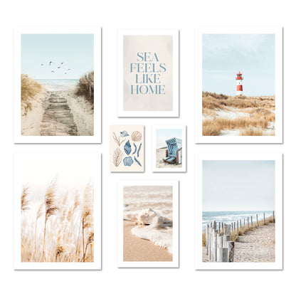 Poster Set Nordic Dreams I mehrteilige Bilderwand I Wandbilder Maritim