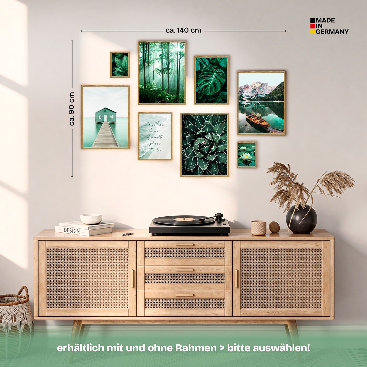 Poster Set Petrol Nature Bilderwand Wandbilder Natur ARTFAVES