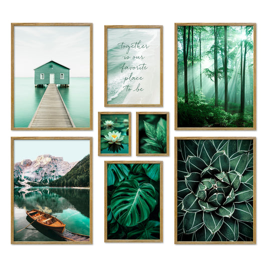 Poster Set Petrol Nature Bilderwand Wandbilder Natur ARTFAVES