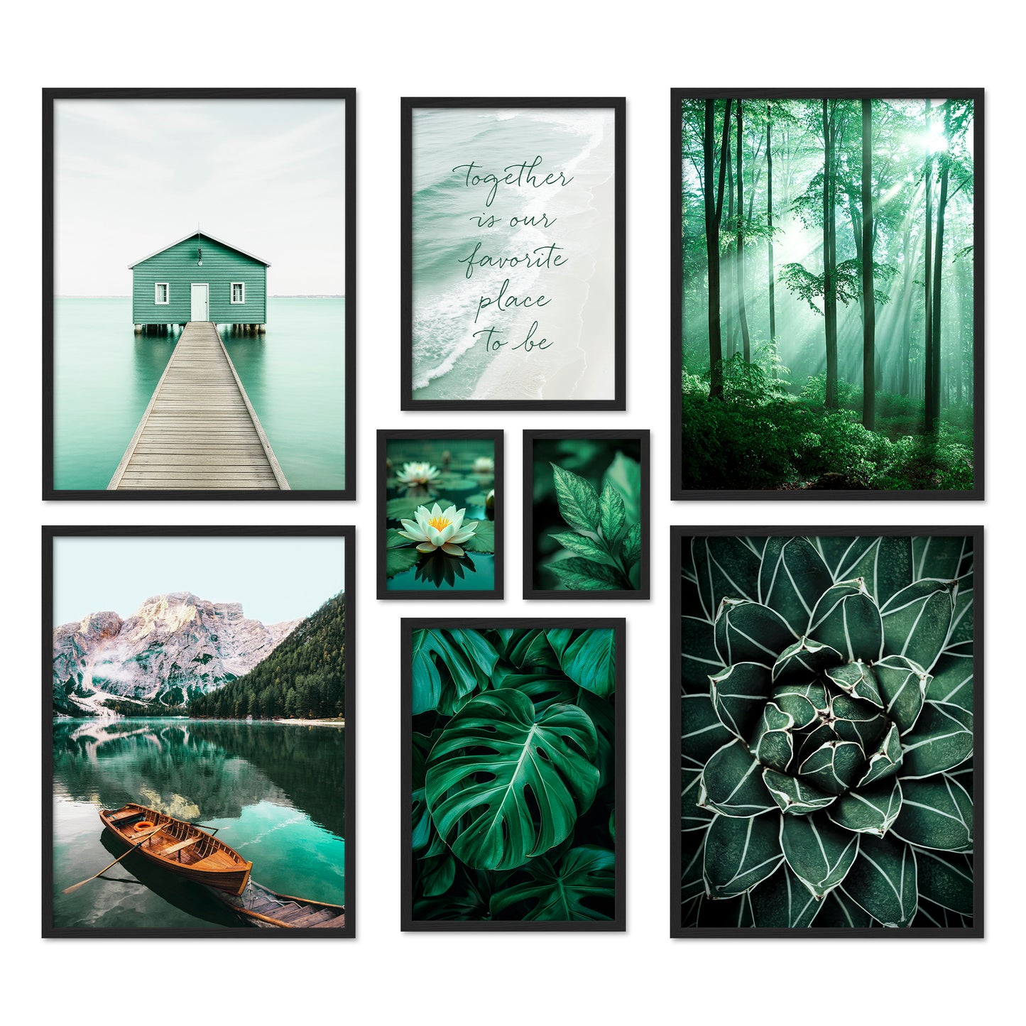 Poster Set Petrol Nature I mehrteilige Bilderwand I Wandbilder Natur