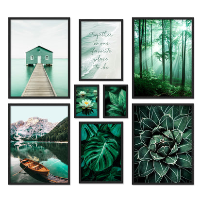 Poster Set Petrol Nature I mehrteilige Bilderwand I Wandbilder Natur