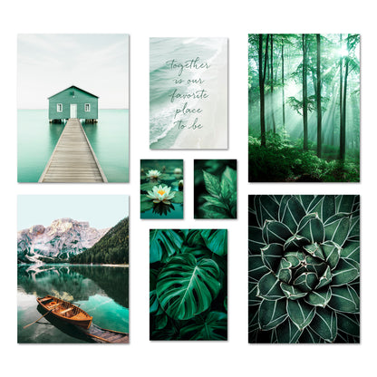 Poster Set Petrol Nature I mehrteilige Bilderwand I Wandbilder Natur