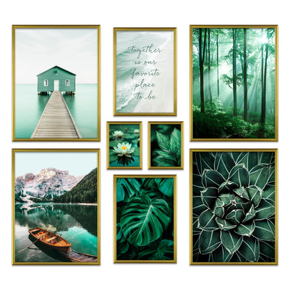 Poster Set Petrol Nature I mehrteilige Bilderwand I Wandbilder Natur