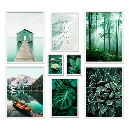 Poster Set Petrol Nature I mehrteilige Bilderwand I Wandbilder Natur