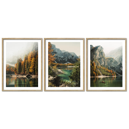 Poster Set Pragser Wildsee Herbst Bilderwand Wandbilder Tirol ARTFAVES