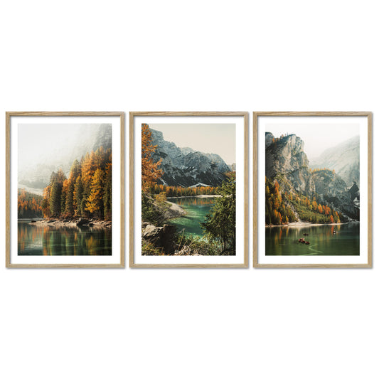 Poster Set Pragser Wildsee Herbst Bilderwand Wandbilder Tirol ARTFAVES