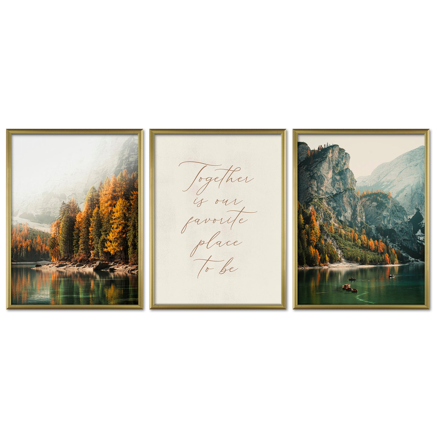 Poster Set Pragser Wildsee Herbst I mehrteilige Bilderwand I Wandbilder Tirol