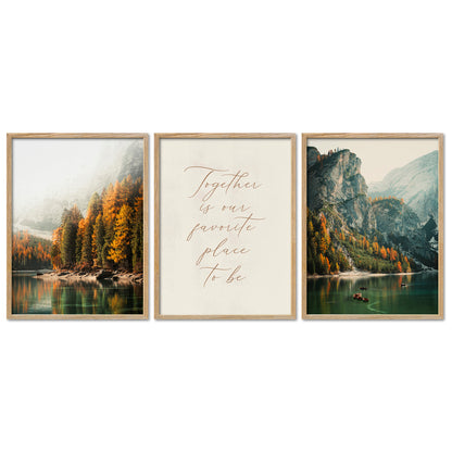 Poster Set Pragser Wildsee Herbst Bilderwand Wandbilder Tirol ARTFAVES