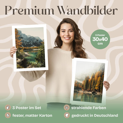 Poster Set Pragser Wildsee Herbst Bilderwand Wandbilder Tirol ARTFAVES
