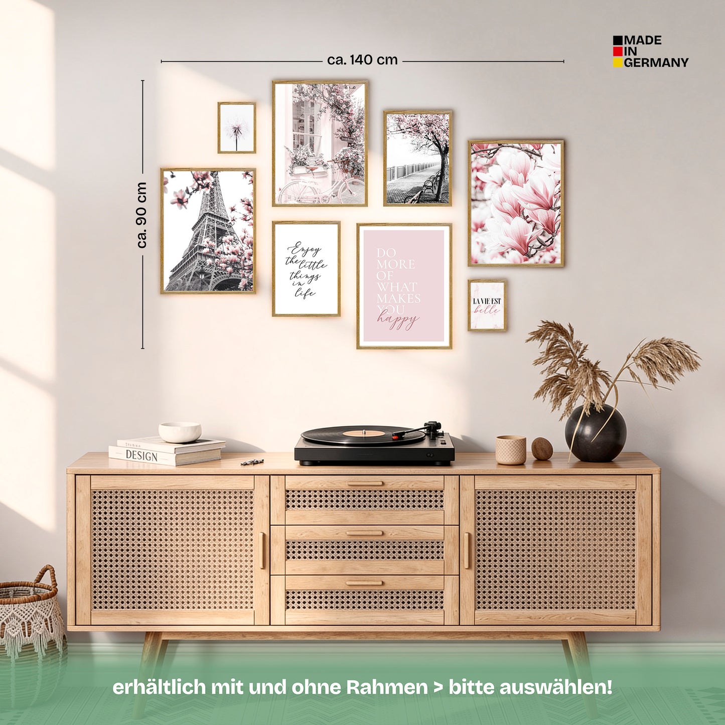 Poster Set Spring In Paris Bilderwand Wandbilder Rosa ARTFAVES