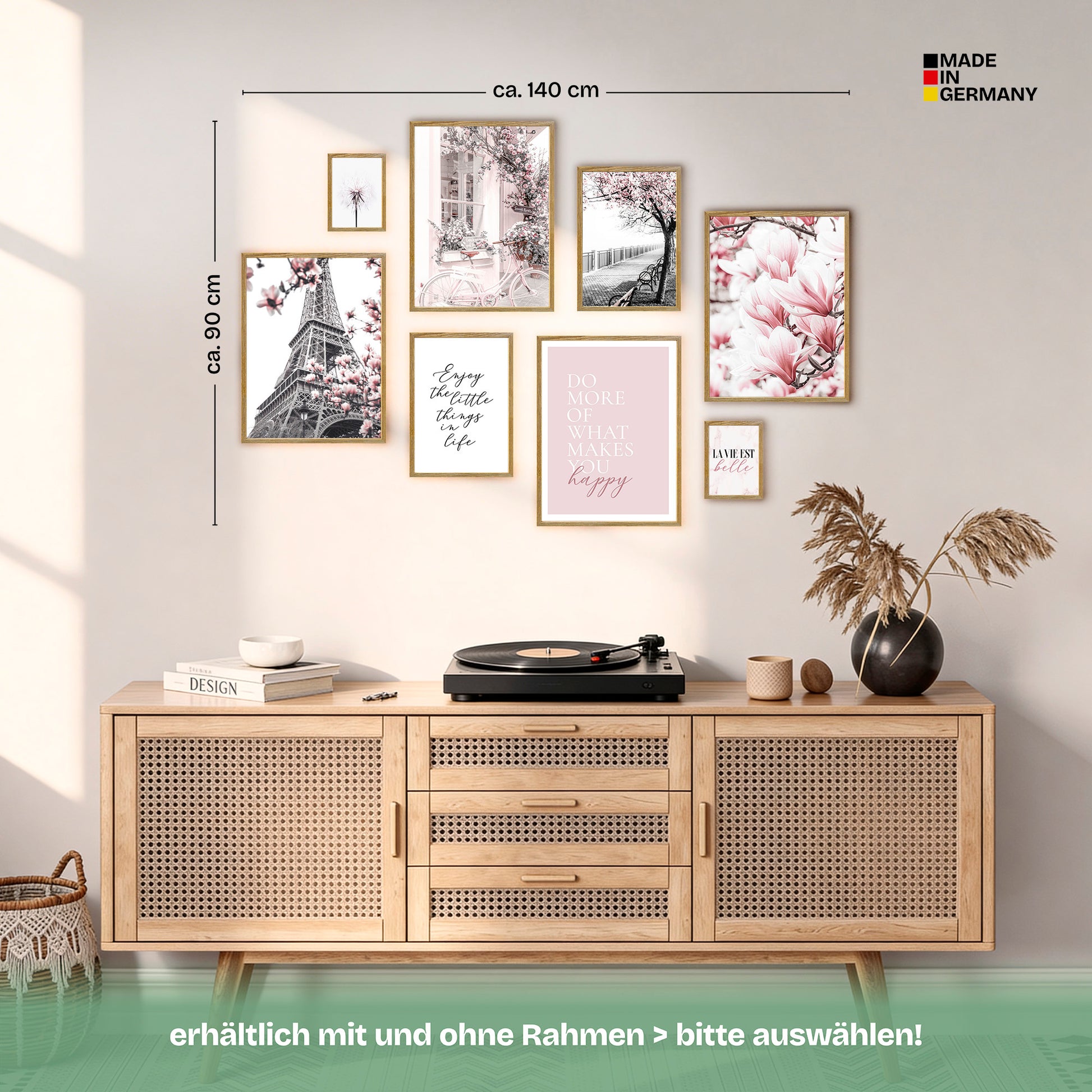 Poster Set Spring In Paris Bilderwand Wandbilder Rosa ARTFAVES