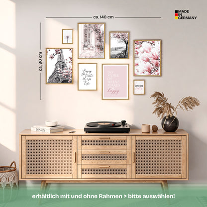 Poster Set Spring In Paris Bilderwand Wandbilder Rosa ARTFAVES