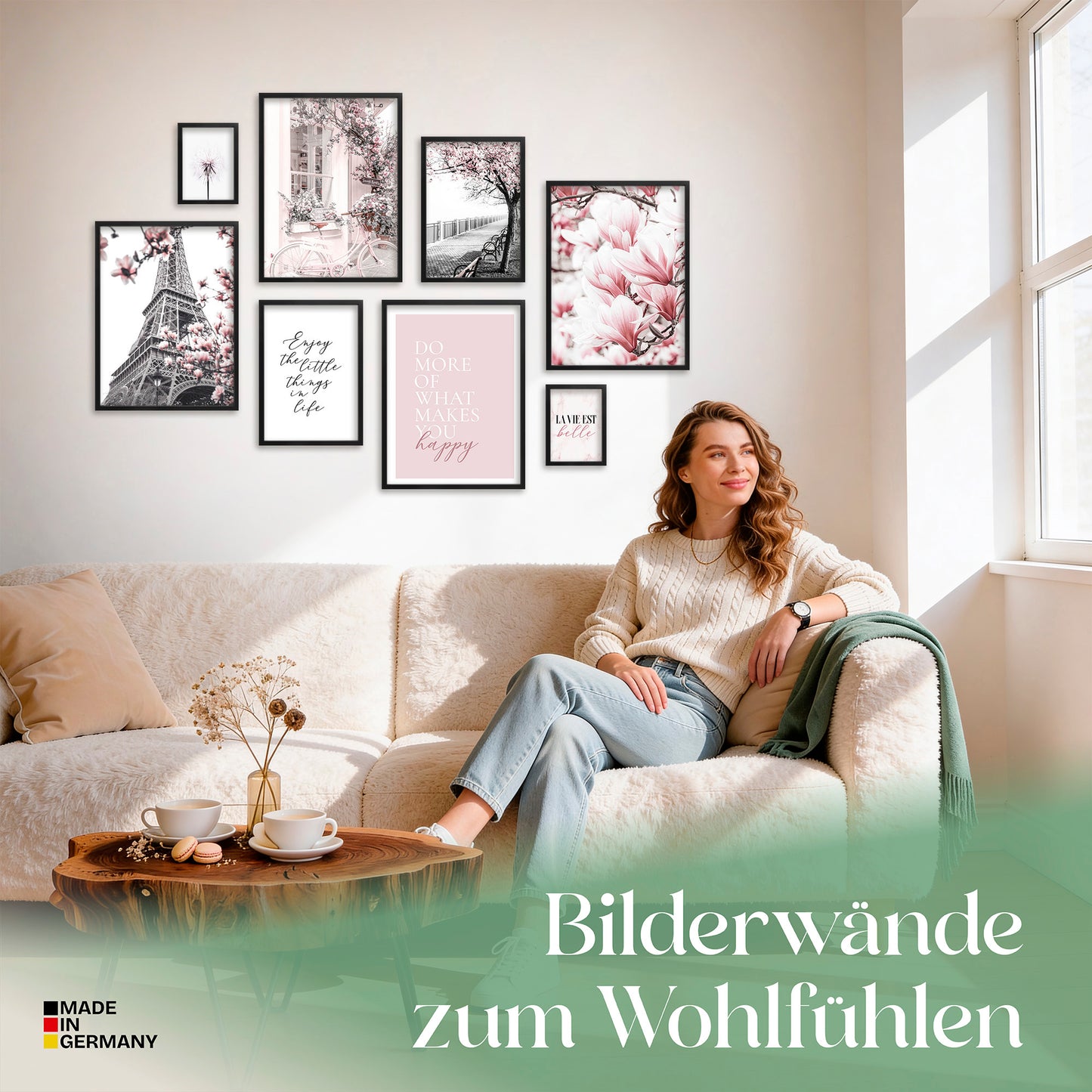 Poster Set Spring In Paris Bilderwand Wandbilder Rosa ARTFAVES