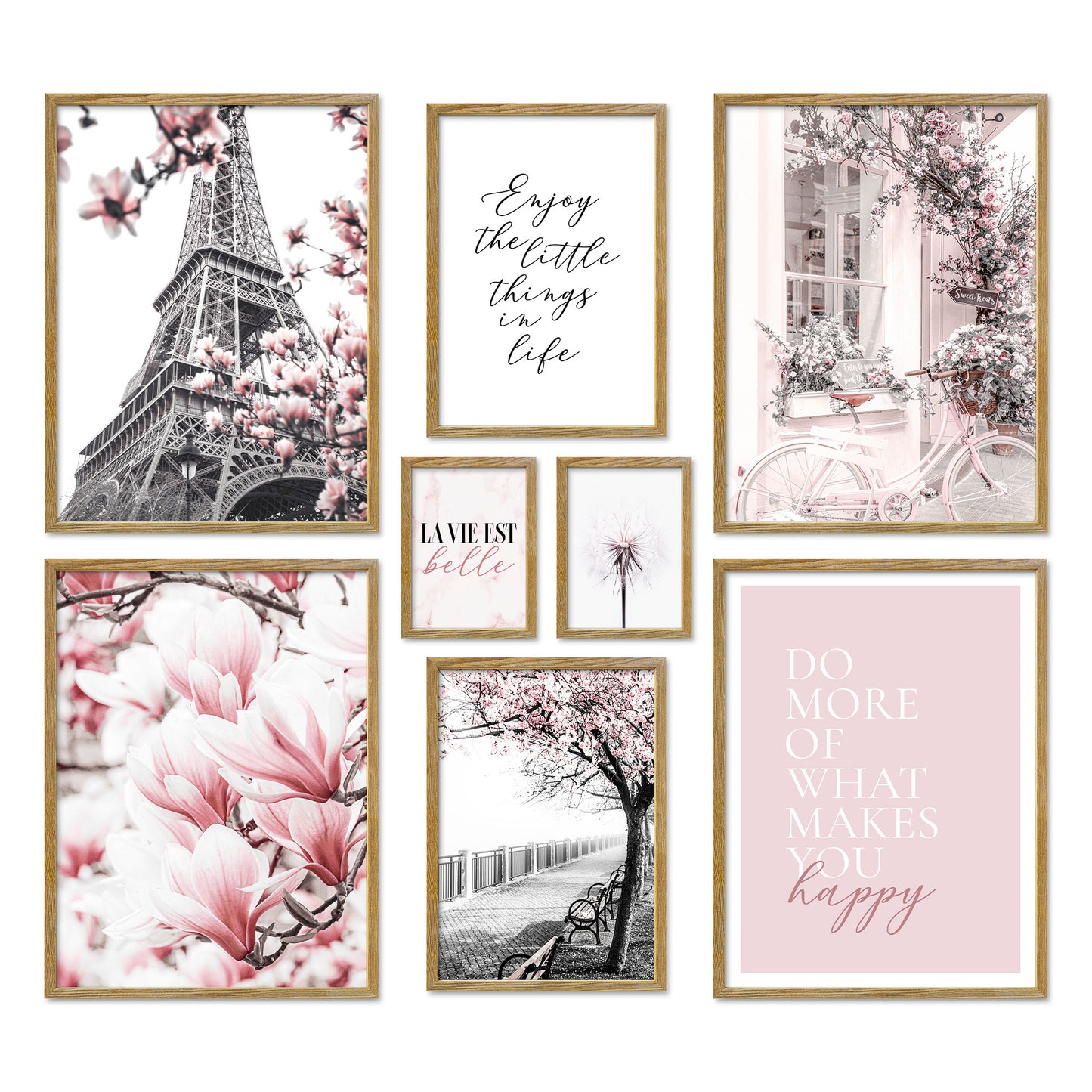 Poster Set - SPRING IN PARIS I Fashion Wall Art Pink