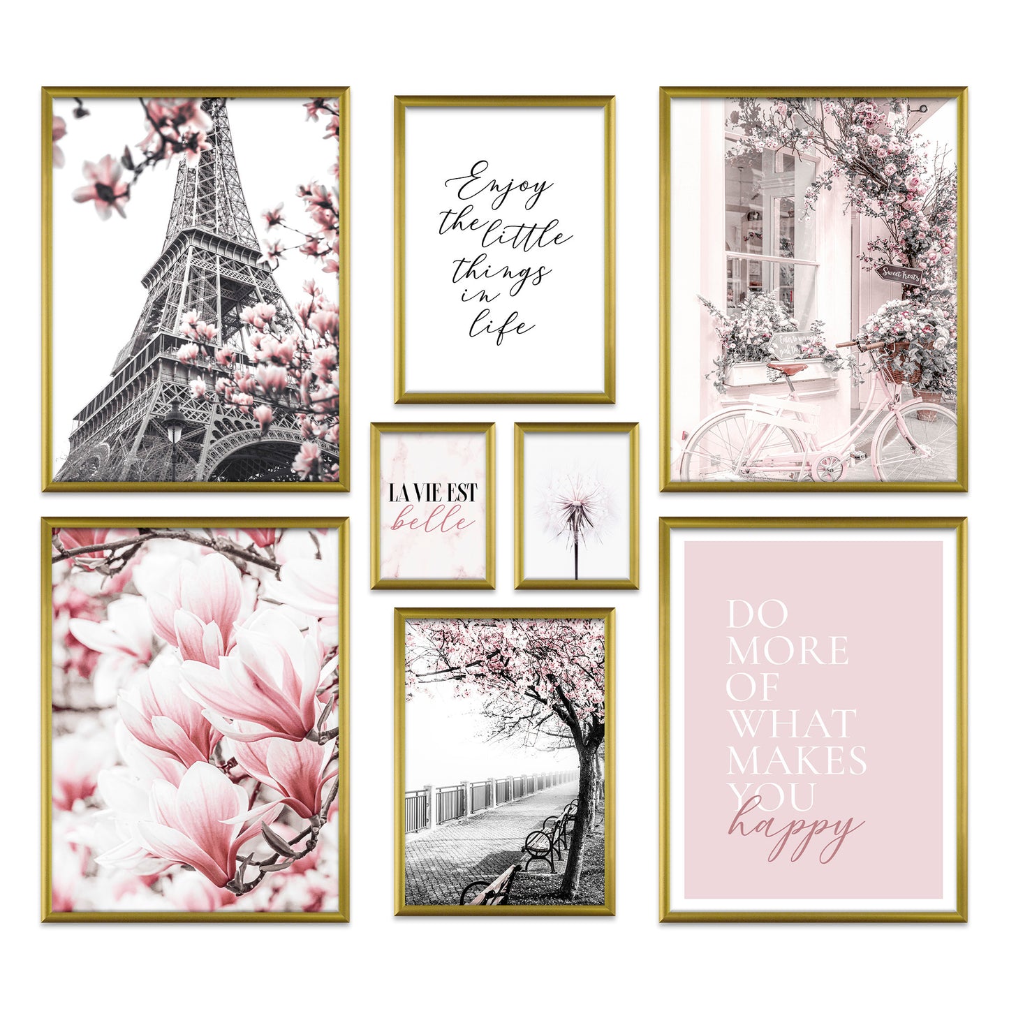 Poster Set - SPRING IN PARIS I Fashion Wall Art Pink
