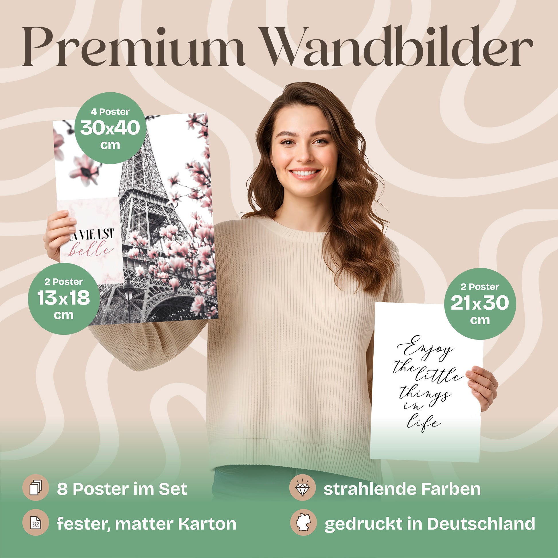 Poster Set Spring In Paris Bilderwand Wandbilder Rosa ARTFAVES