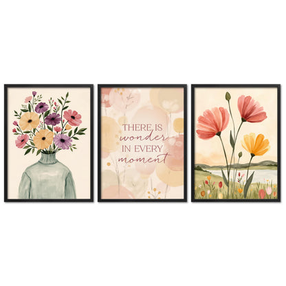 Poster Set Spring Trio 1 I mehrteilige Bilderwand I Wandbilder Fruehling