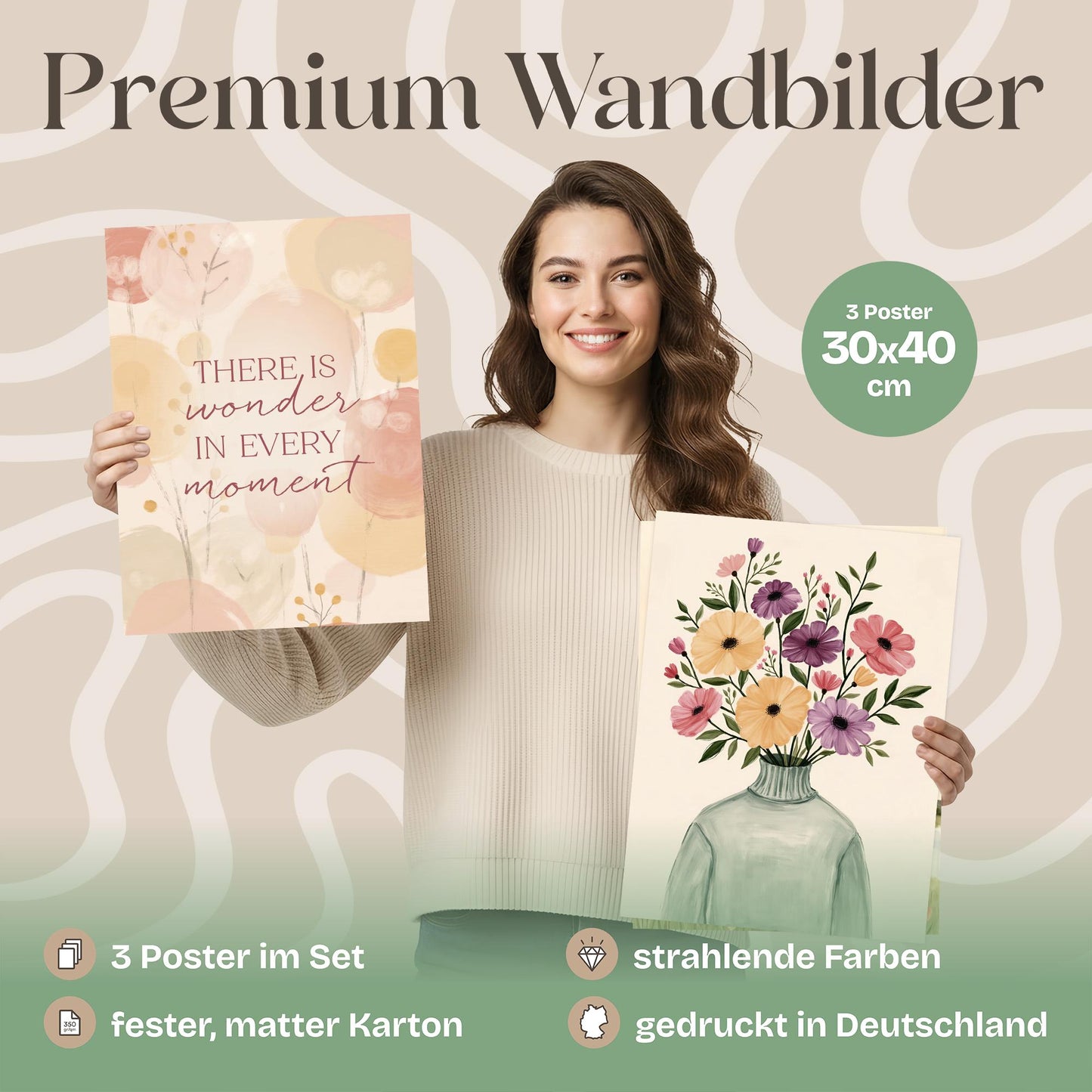Poster Set Spring Trio 1 Bilderwand Wandbilder Fruehling ARTFAVES