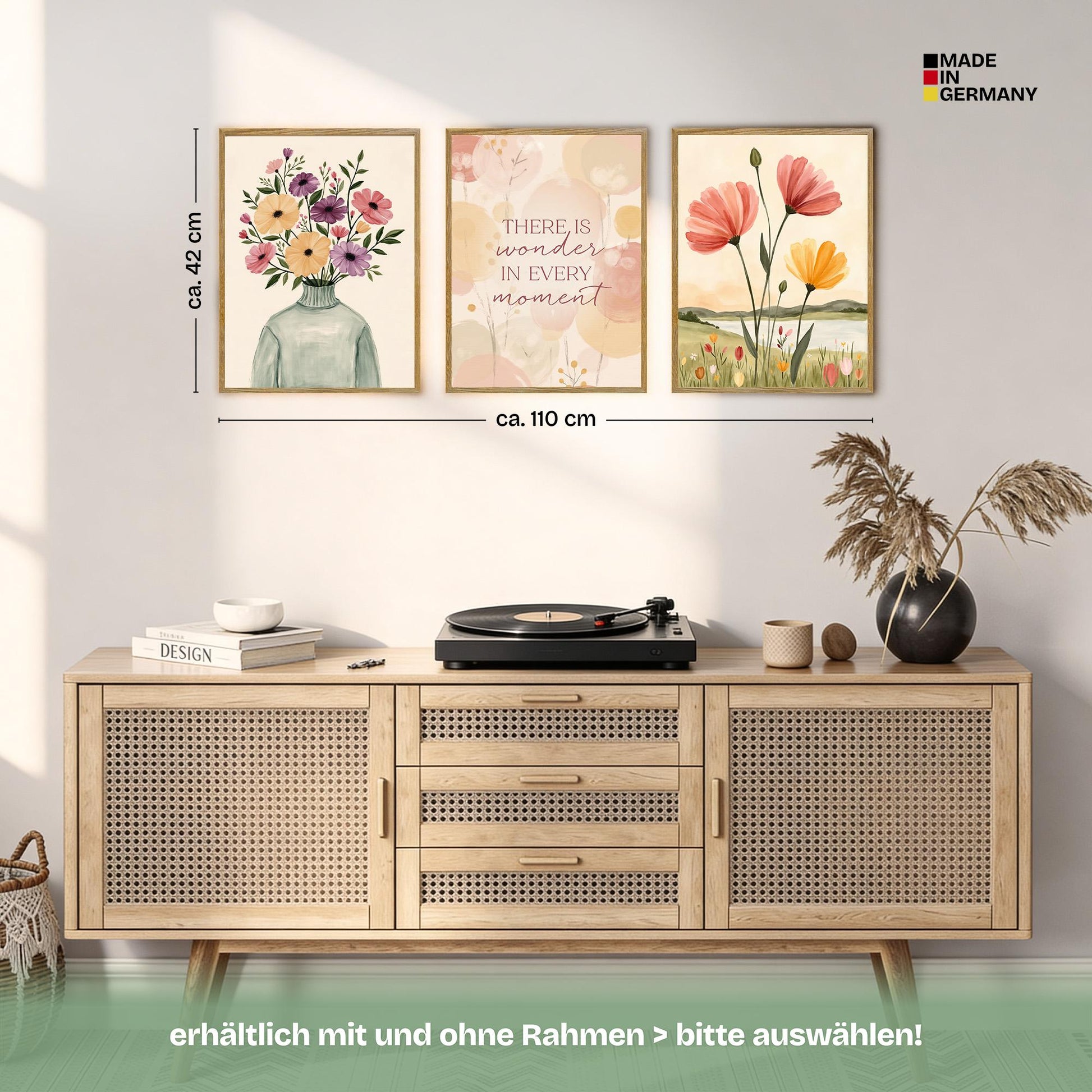 Poster Set Spring Trio 1 Bilderwand Wandbilder Fruehling ARTFAVES