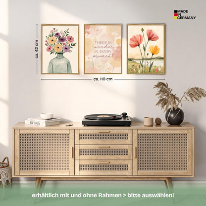 Poster Set Spring Trio 1 Bilderwand Wandbilder Fruehling ARTFAVES