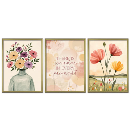 Poster Set Spring Trio 1 I mehrteilige Bilderwand I Wandbilder Fruehling