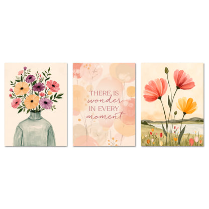 Poster Set Spring Trio 1 I mehrteilige Bilderwand I Wandbilder Fruehling