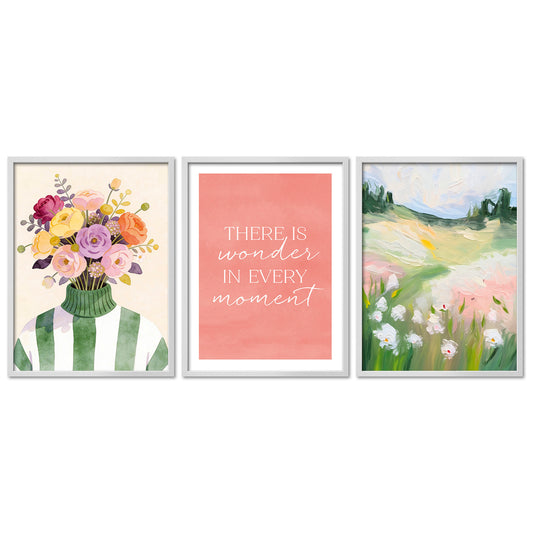 Poster Set Spring Trio 1 Bilderwand Wandbilder Fruehling ARTFAVES