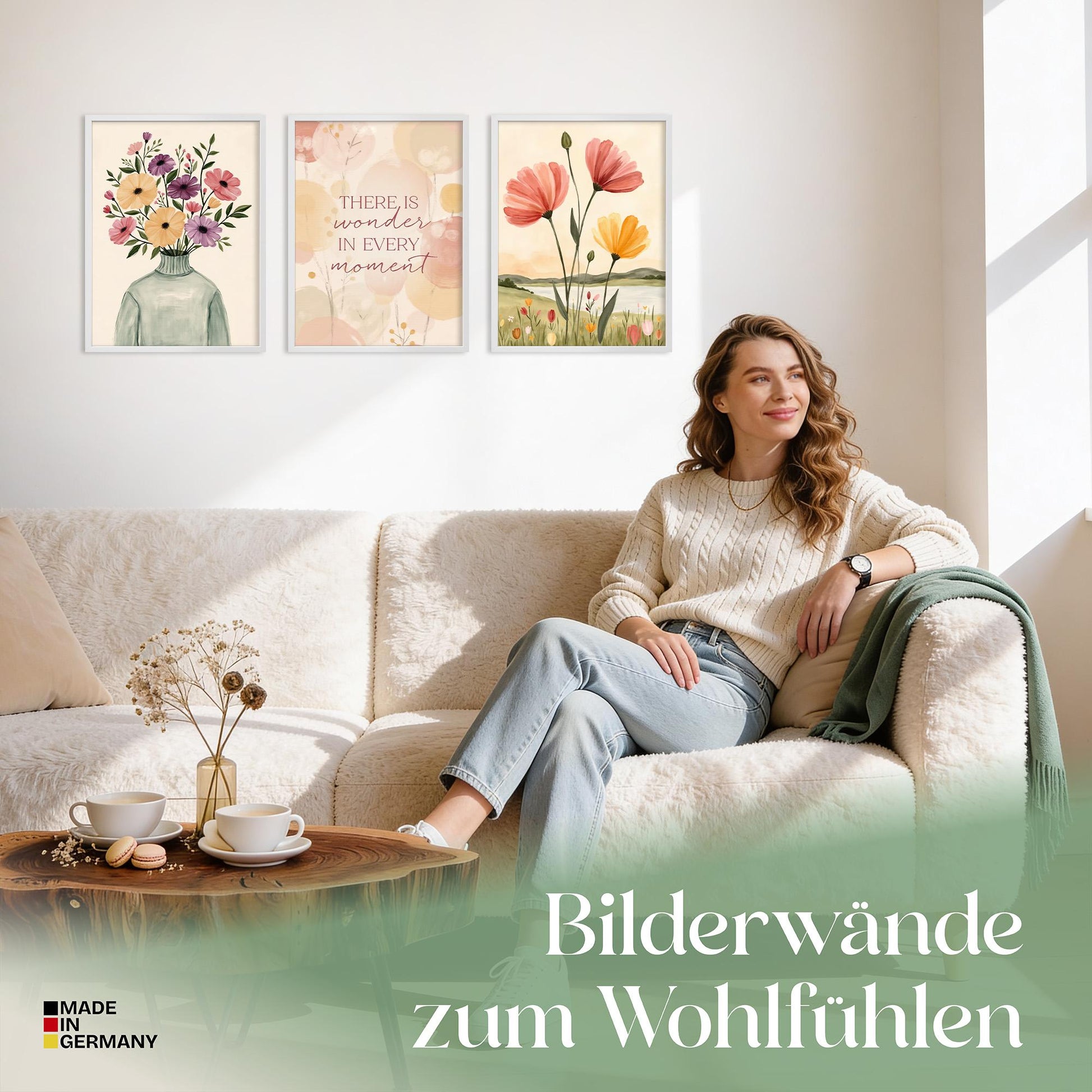 Poster Set Spring Trio 1 Bilderwand Wandbilder Fruehling ARTFAVES