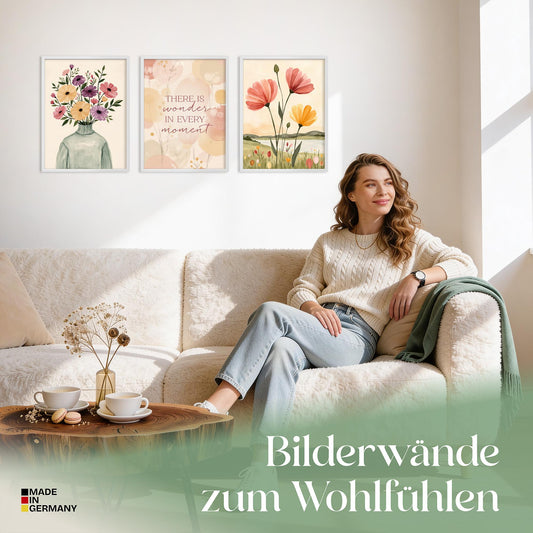 Poster Set Spring Trio 1 Bilderwand Wandbilder Fruehling ARTFAVES