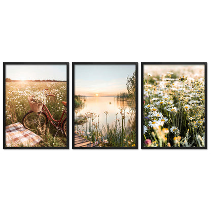 Poster Set Summer Breeze Trio I mehrteilige Bilderwand I Wandbilder Sommer
