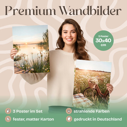 Poster Set Summer Breeze Trio Bilderwand Wandbilder Sommer ARTFAVES