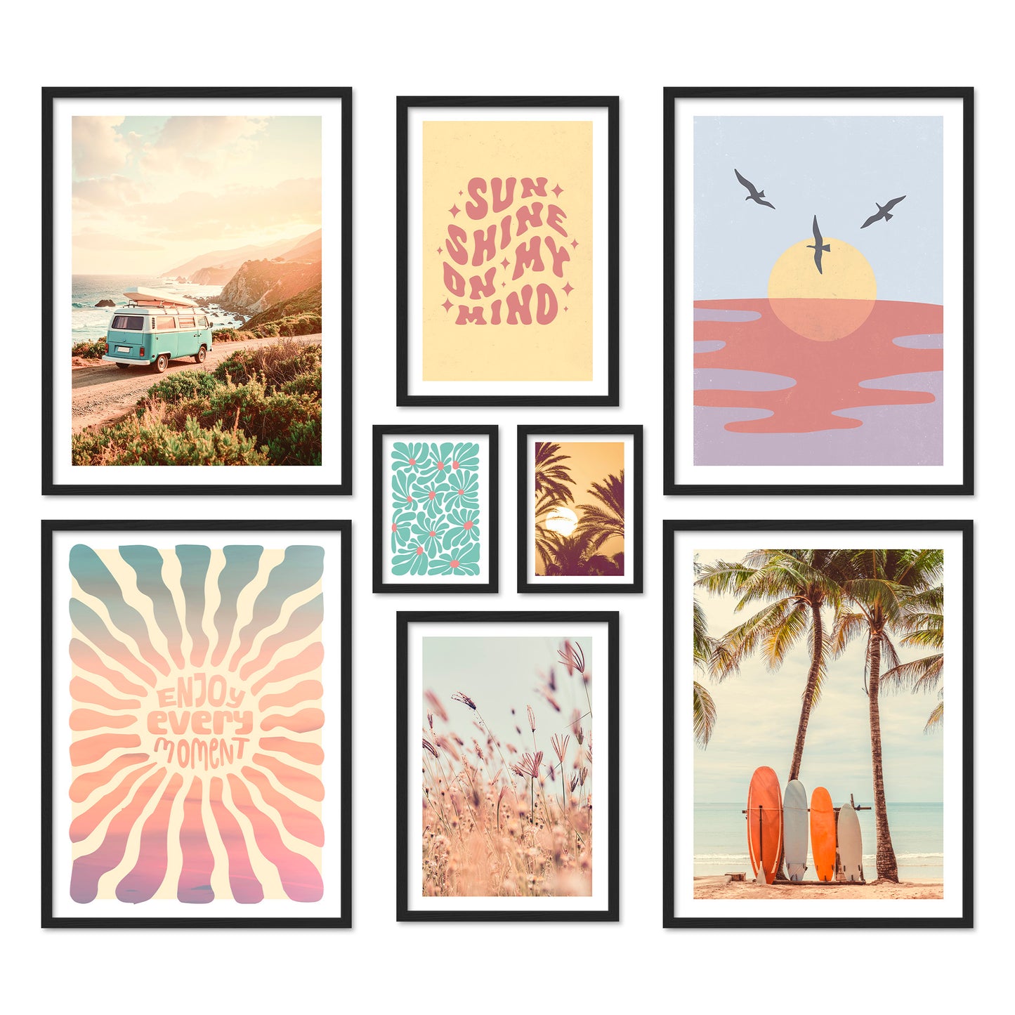 Poster Set Summer Trip Bilderwand Wandbilder Sommer ARTFAVES