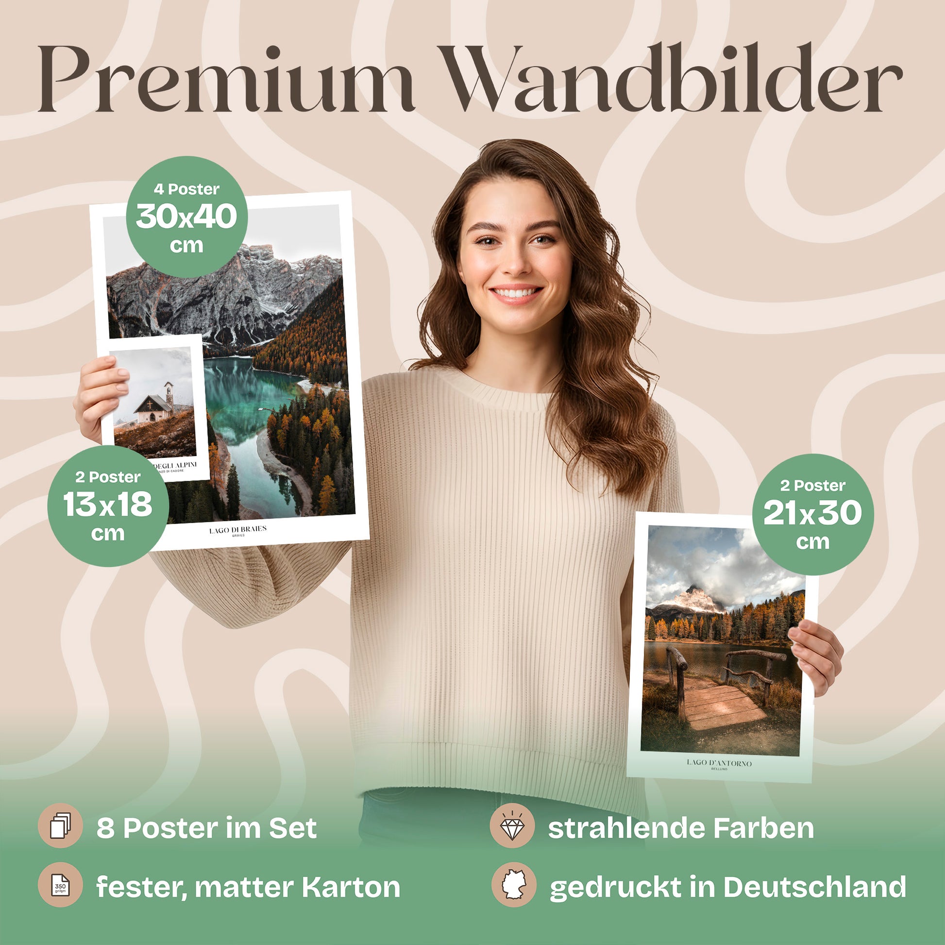 Poster Set The Dolomites Bilderwand Wandbilder Berge ARTFAVES