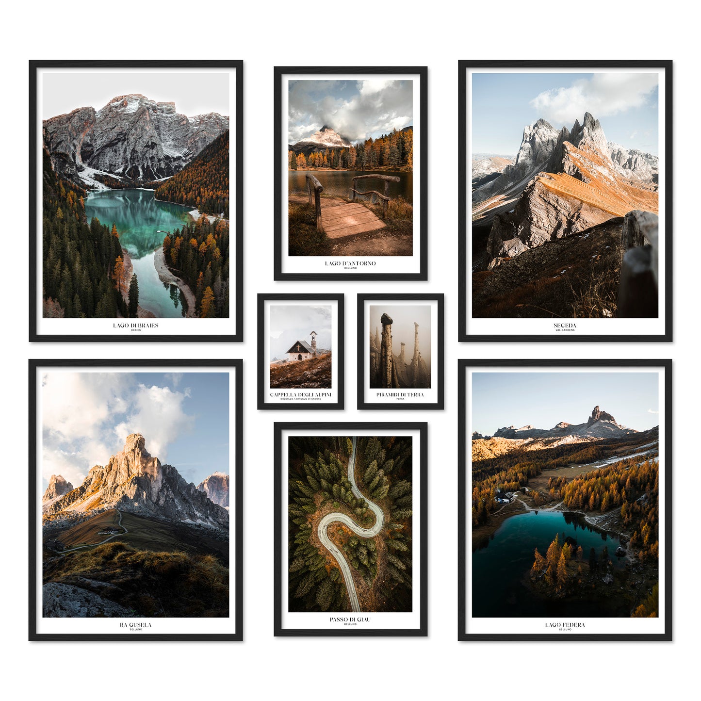 Poster Set The Dolomites I mehrteilige Bilderwand I Wandbilder Berge