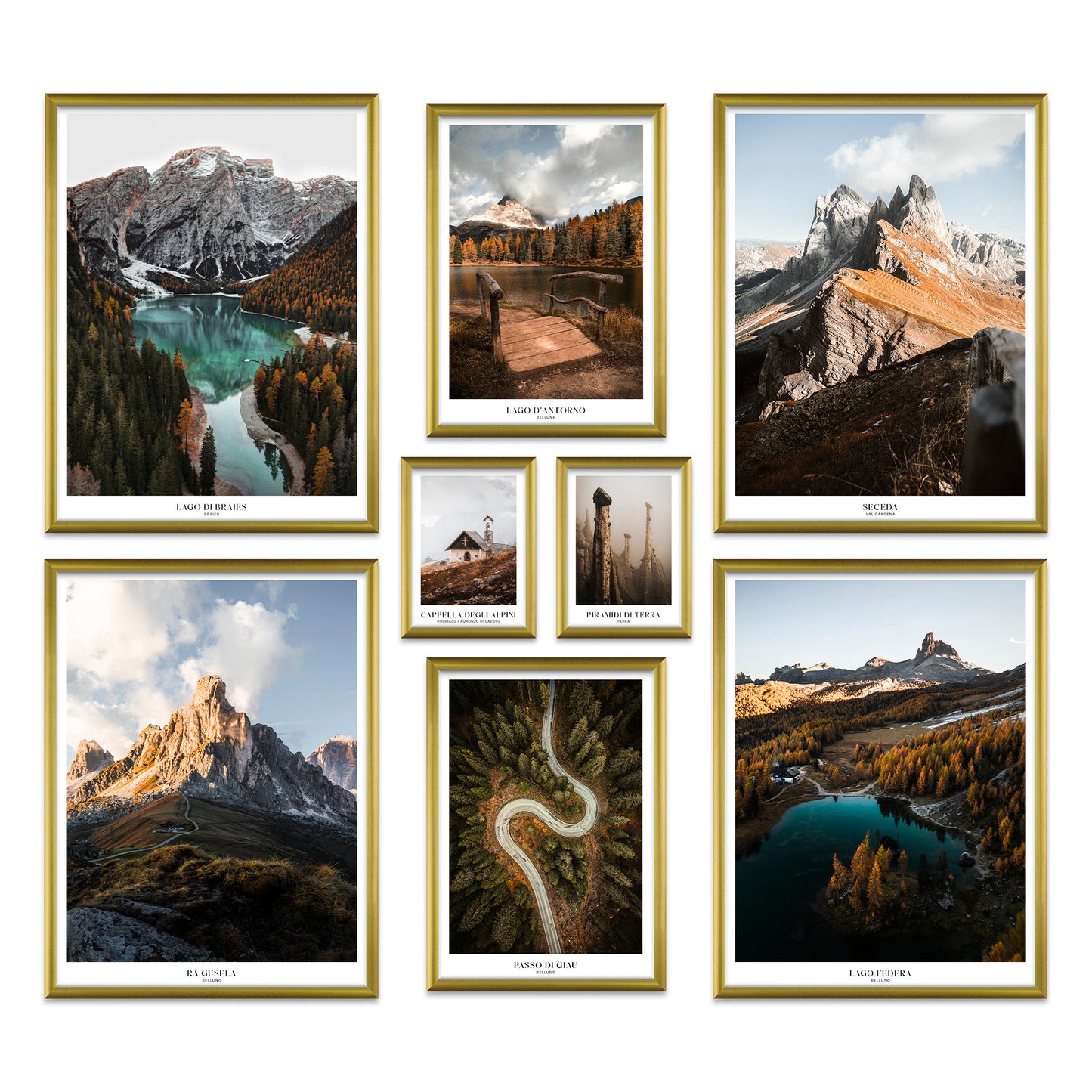 Poster Set The Dolomites I mehrteilige Bilderwand I Wandbilder Berge