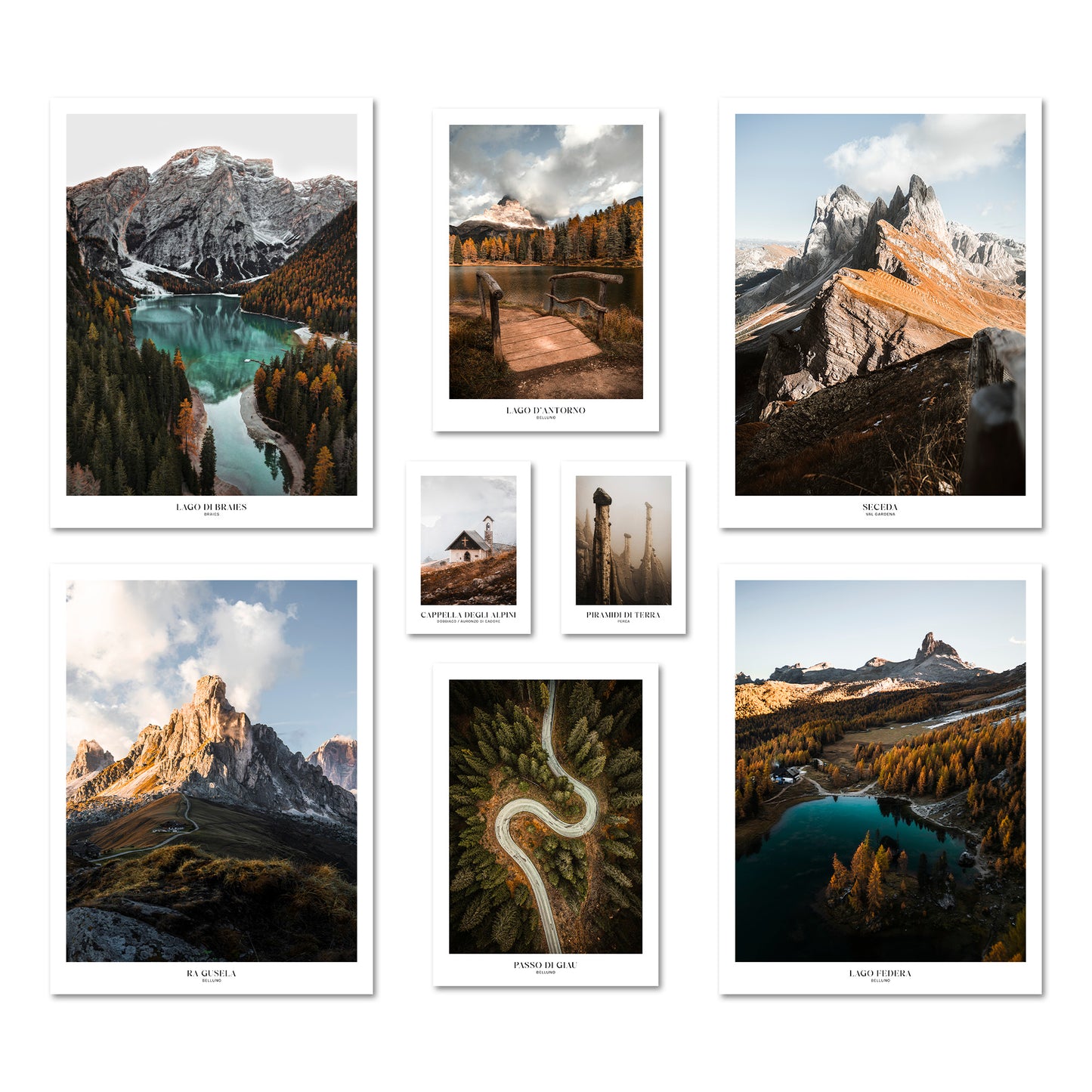 Poster Set The Dolomites I mehrteilige Bilderwand I Wandbilder Berge
