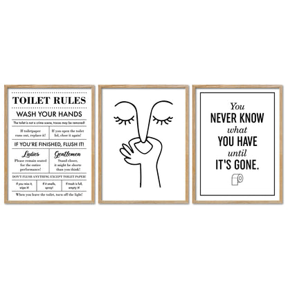 Poster Set Toilet Fun I mehrteilige Bilderwand I Wandbilder Badezimmer