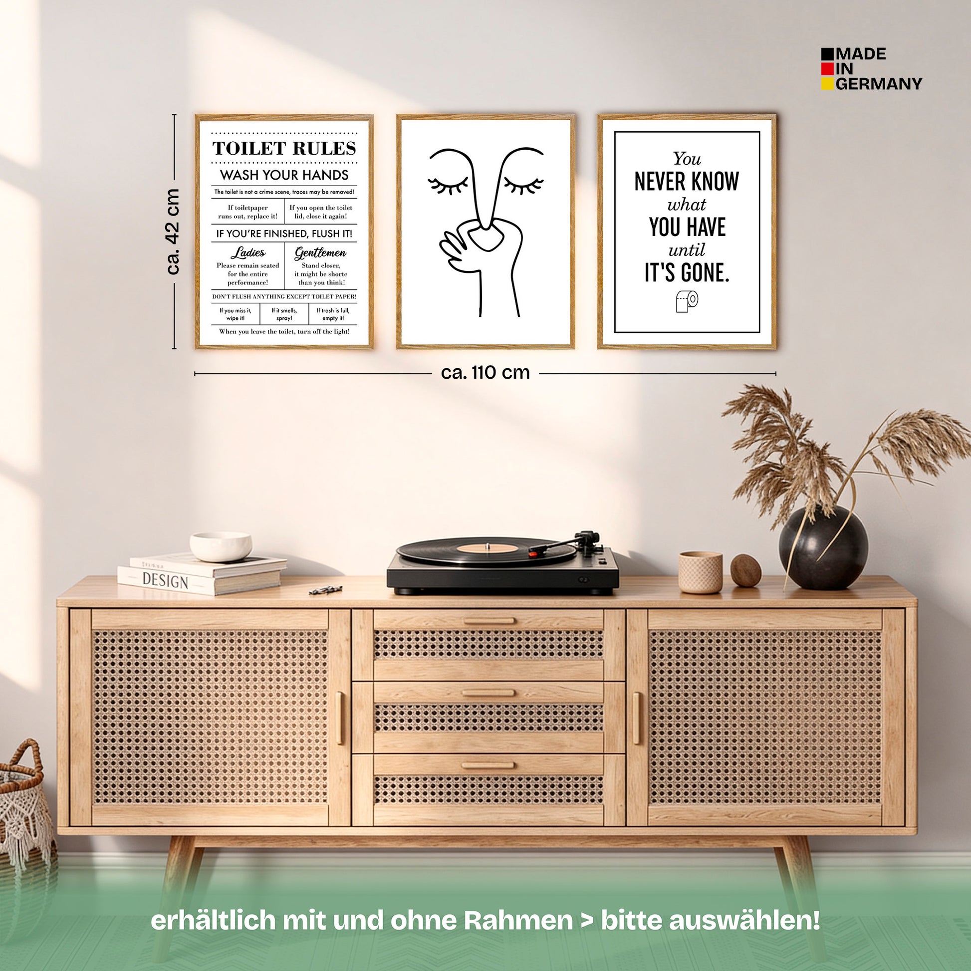 Poster Set Toilet Fun Bilderwand Wandbilder Badezimmer ARTFAVES