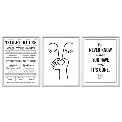 Poster Set Toilet Fun I mehrteilige Bilderwand I Wandbilder Badezimmer