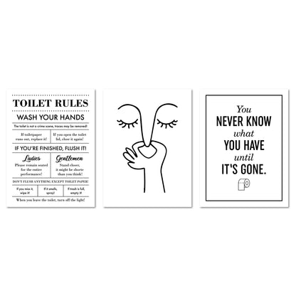 Poster Set Toilet Fun I mehrteilige Bilderwand I Wandbilder Badezimmer