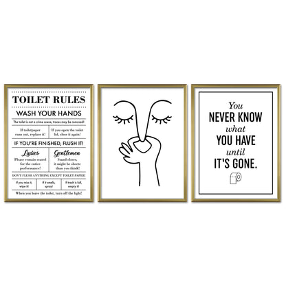 Poster Set Toilet Fun I mehrteilige Bilderwand I Wandbilder Badezimmer