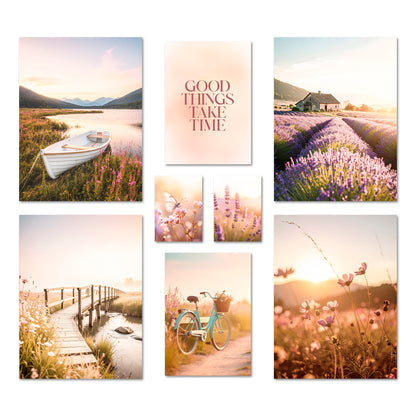 Poster Set Vintage Lake Summer I mehrteilige Bilderwand I Wandbilder Sommer